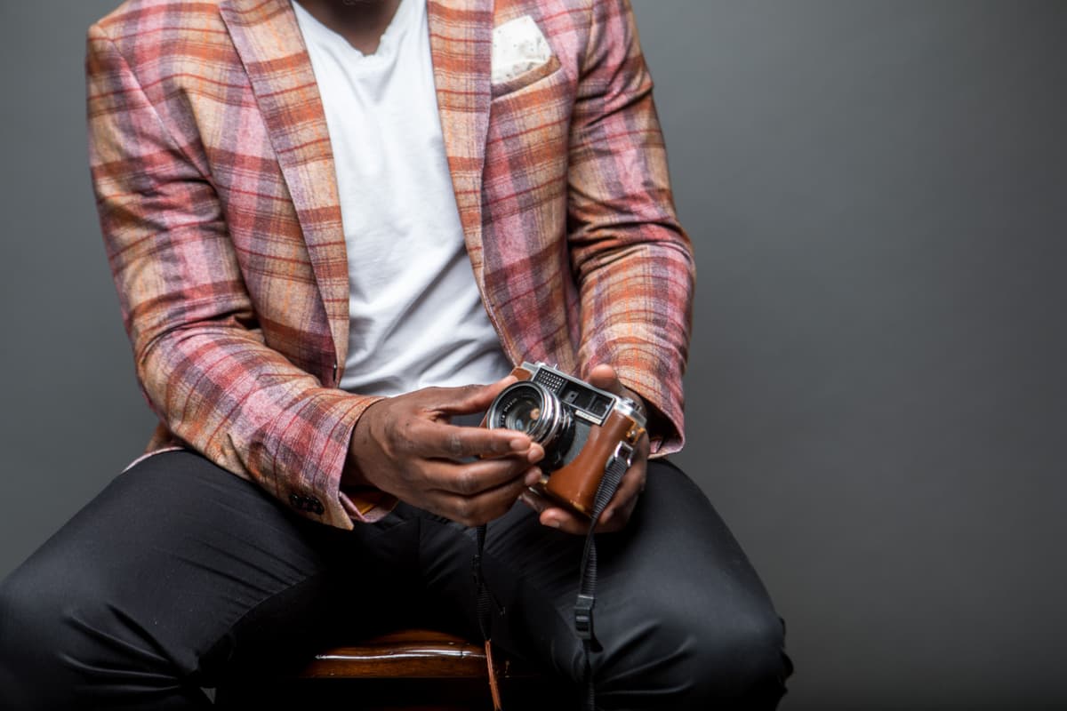 Blazer de Lã Xadrez